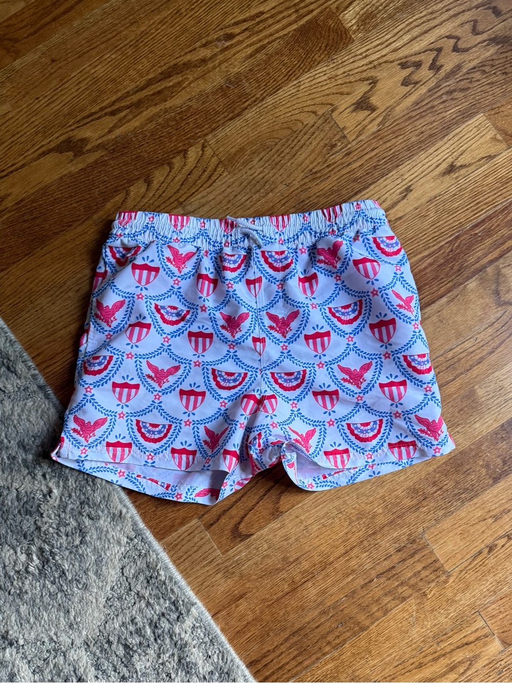 The Beaufort Bonnet Company Boys Tortola Trunks in the "American Swag" sz:14